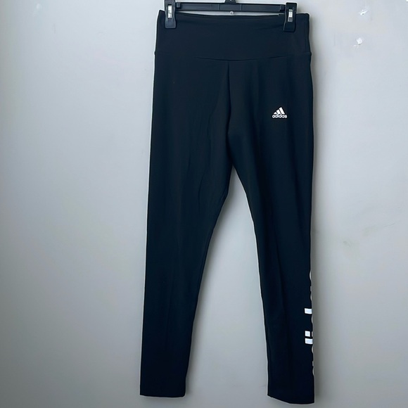 adidas Women's Essentials High Waist Legging Black White Athleisure Running - Picture 1 of 7